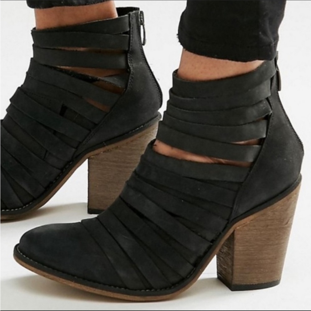 Free People | Anthropologie Hybrid Strappy Heel Ankle Bootie women size 8